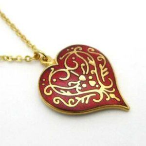 Vintage Red Heart Pendant